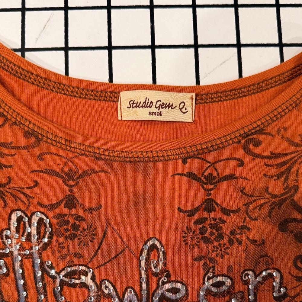Spooky Halloween Festival Women's Top - Orange - Picture 2 of 9